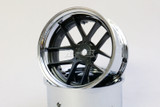 Tetsujin Wheel COMBO Jasmine Black + Chrome Lips Adj. Offset Rims (4PCS) TT-7652