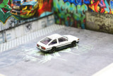 1/64 Die Cast TOYOTA TRUENO AE86 Model Car - WHITE - w/ Black Hood