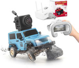 RC 1/64 Micro JEEP WRANGLER 4x4 w/ LED w/Camera+ FPV Goggles RTR -BLUE-