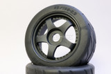 1/8 WHEELS & TIRES Street Tread 5 SPOKE (4PC) -BLACK -