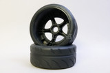 1/8 WHEELS & TIRES Street Tread 5 SPOKE (4PC) -BLACK -