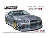 Aoshima 1/24 C-West 2002 NISSAN SKYLINE GTR BNR34 Plastic Model Kit