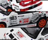 1/64 Die Cast MITSUBISHI LANCER EVO III Trackers Racing Model Car -WHITE-