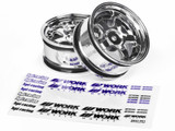 HPI 1/10 WORK MEISTER S1 Wheels 26mm 5 Star CHROME (2pcs) 3mm Offset #3593