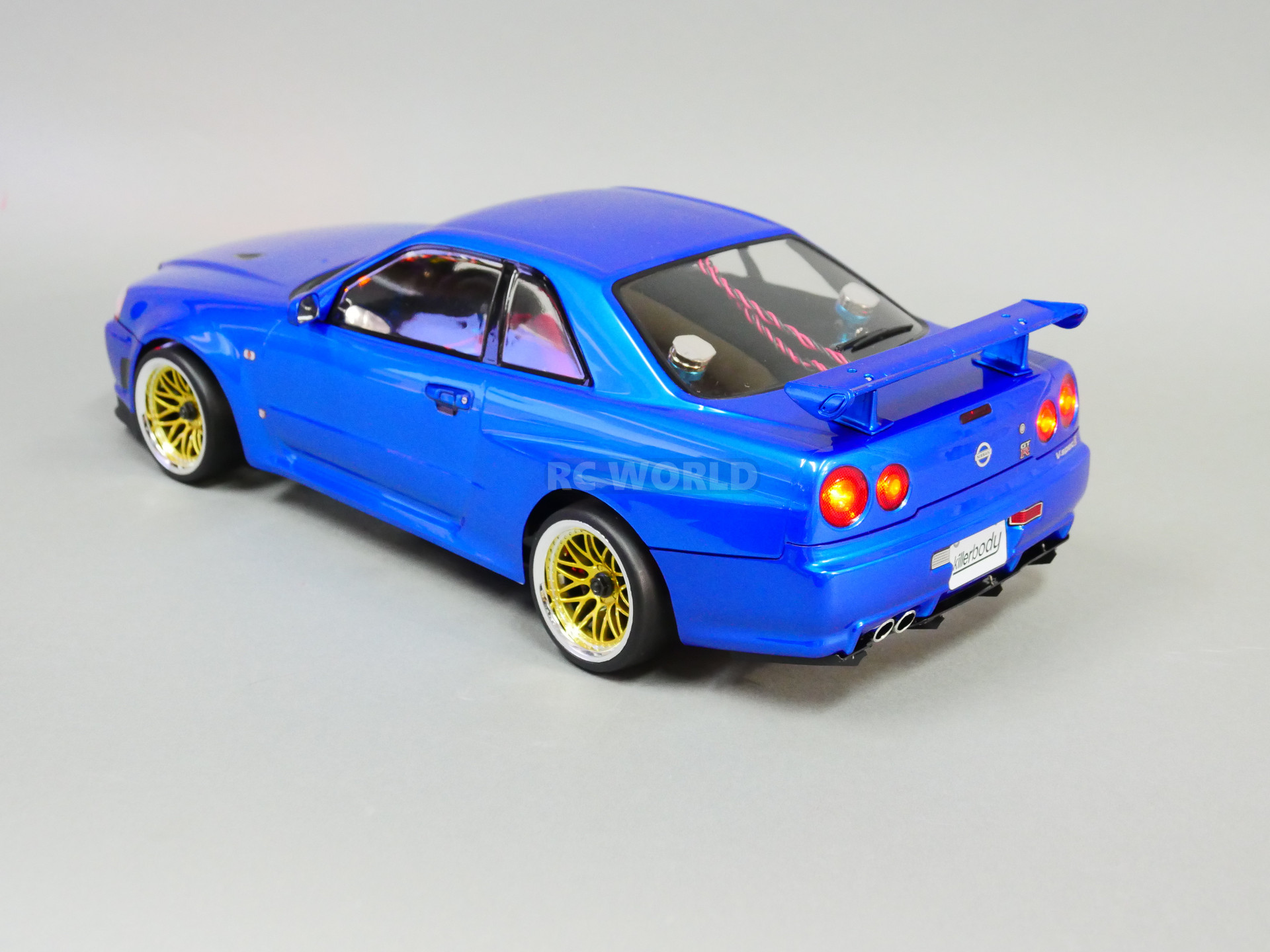 Custom RC 1/10 Drift NISSAN SKYLINE R34 AWD DRIFT Car RTR W/ LED