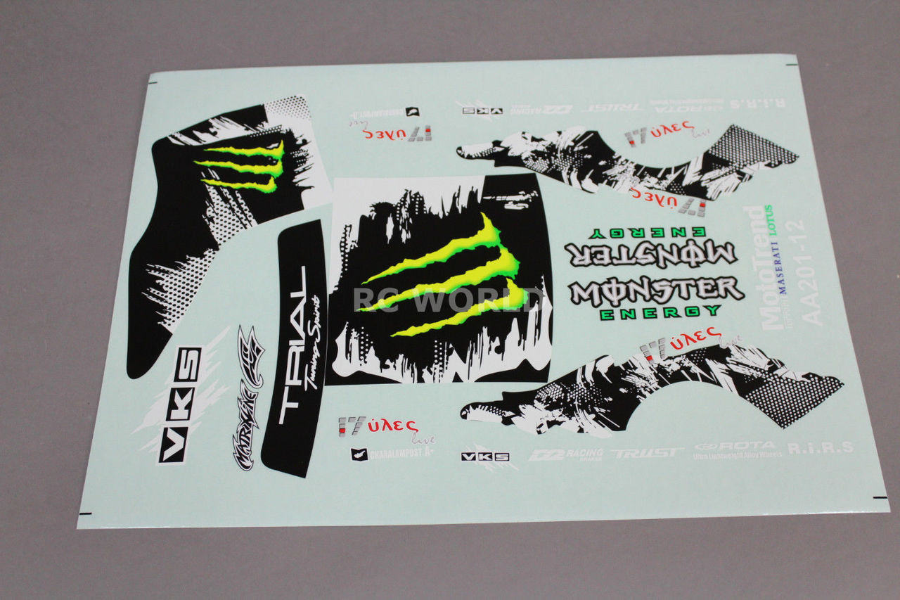 RC 1/10 DECALS Stickers MONSTER ENERGY Nissan 180 Logo Sponsor