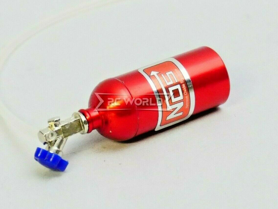 RC 1/10 Scale Accessories METAL NITROUS NOS Bottle w/ Line SILVER