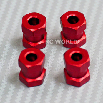 RC 1/10 Scale Anodized Aluminum 15MM WHEEL HUB Extension Spacer -4 pcs- RED