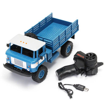 1/16 RC 4WD Truck ROCK CRAWLER Scale MILITARY Truck LED + Suspension -RTR- Blue