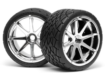 HPI Racing PHALTLINE Tire W/ BLAST Wheels Chrome Pre-Mounted For SAVAGE140x70mm #4729
