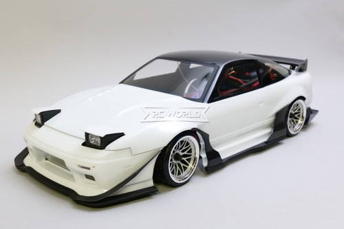 RC 1/10 Drift NISSAN 180SX Brushless w/ Pop Up Lights + Sounds -RTR- WHITE