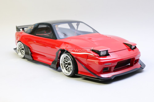 RC 1/10 Drift NISSAN 180SX Brushless w/ Pop Up Lights + Sounds -RTR- RED