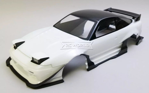 RC 1/10 BODY Shell NISSAN 180SX Wisteria w/ Pop Up Lights *FINISHED* -WHITE-