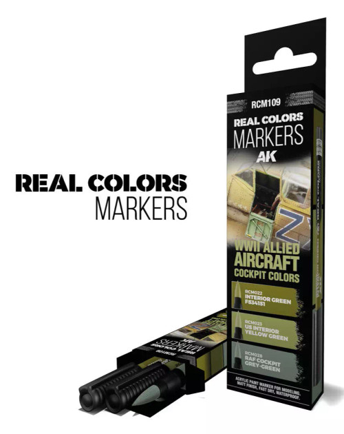 AK Interactive REAL COLORS MARKERS WWII Aircraft COCKPIT Colors