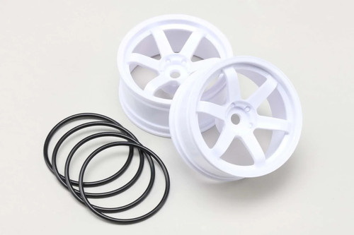 Yokomo 1/10 WHEELS 6 SPOKE TE37 (2PCS) -BLACK- 5MM Offset #TW-5313B5