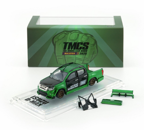 1/64 Die Cast IZUZU D-MAX 2018 Low Rider (RHD) TMCS Malaysia Show-GREEN- 64B0466