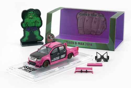 1/64 Die Cast IZUZU D-MAX 2018 Low Rider (RHD) TMCS Malaysia Show-PINK- 64B0422
