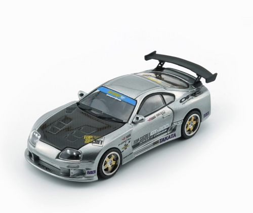 1/64 Die Cast TOYOTA SUPRA Top Secret JZA80 (RHD) Manila Show-SILVER- 64B0435