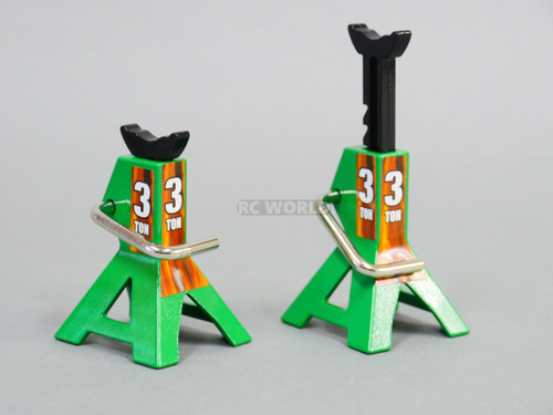 RC 1/10 Scale METAL JACK STANDS 3T (2pcs) -GREEN-