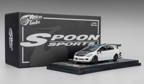 MT 1/64 Metal HONDA CIVIC FD2 SPOON Sport W/Interior/Engine Model Car -WHITE-