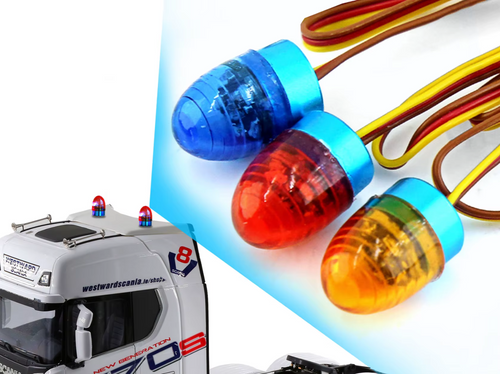 RC 1/10 Flashing LED ROUND Beacon LIGHT Police EMS Roof Top *LARGE* -YELLOW-