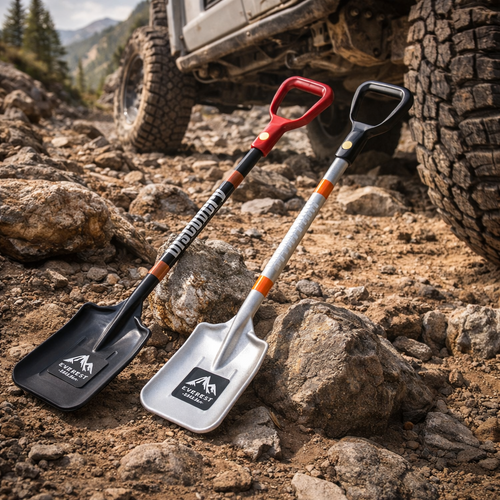 RC 1/10 Scale METAL SHOVELS Scale Accessories (2 SHOVELS) -BLACK + SILVER -