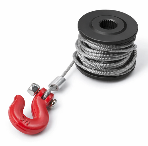 1/10 Winch Servo DRUM - CABLE- HOOK For 360 Degree Rotation Servo 25T -BLACK-