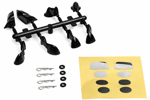 ABC 1/10 RC Car SIDE VIEW MIRRORS (4 SETS) -BLACK- #66202