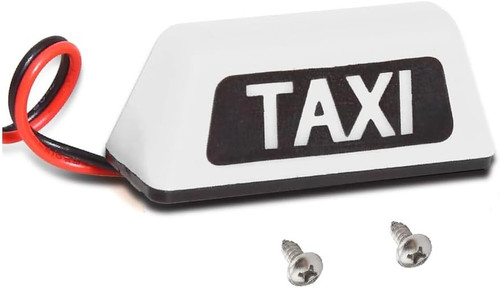 1/10 RC CAR TAXI SIGN W/ LED - WHITE-