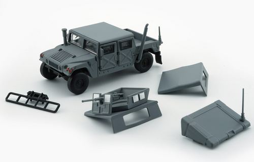 BM 1/64 Die Cast HUMVEE 4-CT Hummer Model Truck -GRAY- #64B0461