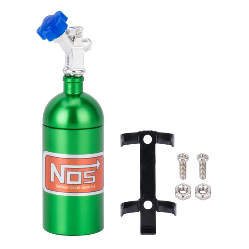 RC 1/10 Scale Nitrous Bottle NOS Nitro W/ Holder + Hose -GREEN-