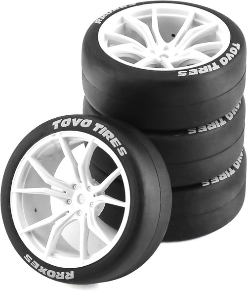 RC 1/10 DRIFT Wheels MULTI SPOKE 5MM Offset TRACTION DRIFT -WHITE- (4PC)