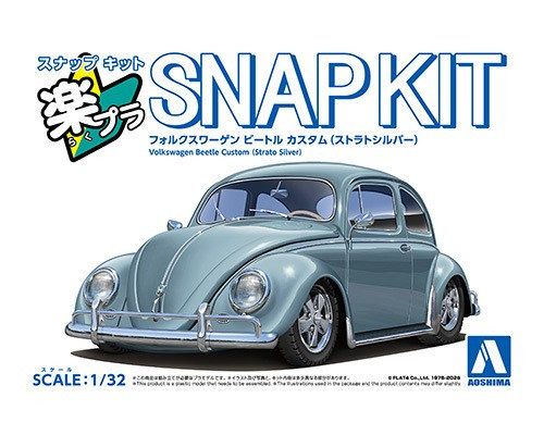 Aoshima 1/32 VW BUG Volkswagen Beetle Snap Model Kit -SILVER-