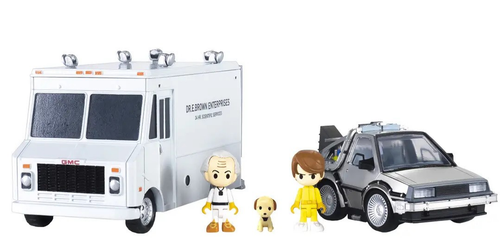 Tomy Q Village BACK TO THE FUTURE DeLorean Time Machine + Doc VAN QV-04