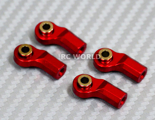 M3 METAL BENT Angled ROD ENDS For Aluminum Link Ends RED (4PCS)