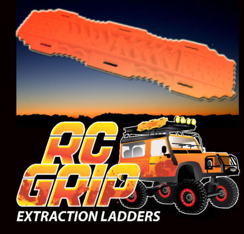 RC Truck Rock Crawler Scale Accessories RECOVERY RAMPS Extraction LADDER Orange