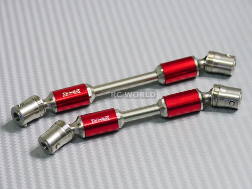 RC Truck Metal Driveshafts (2) 120MM-143MM RED