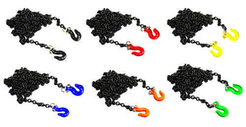 1/10 Scale Metal BLACK CHAIN With Hooks 