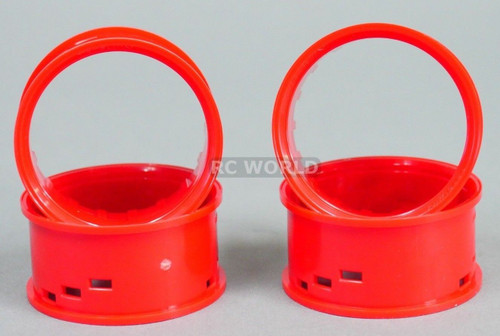 Tetsujin RC Car Wheels Lip Adjustable Offset 3/6/9mm -Red Lip- 4 pcs