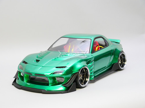 1/10 RC Car BODY Shell Mazda RX7 Wide Body 200mm *FINISHED* Green