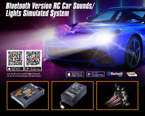 G.T Power Engine Sounds + LED Lights System For Cars + Trucks 58 Different Sounds -BLUETOOTH-