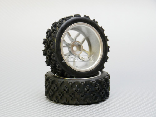 RC Car 1/10 Rally WRC Wheels Tires Package SILVER 3MM *4 pcs*
