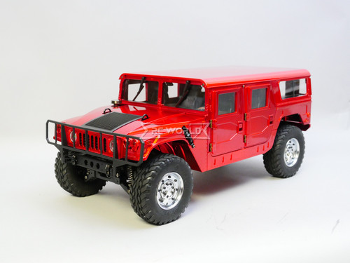 RC 1/10 HUMMER H1 4X4 Truck Full Option 2-Speed + Sounds + LED *RTR* RED