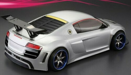 RC Car BODY Shell AUDI R8 W/ Wing -CLEAR-
