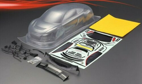 RC Car BODY Shell AUDI R8 W/ Wing -CLEAR-