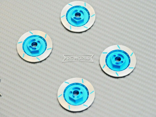 1/10 Aluminum SCALE DISK ROTORS Scale Accessories (4) Pcs Set - LIGHT BLUE -