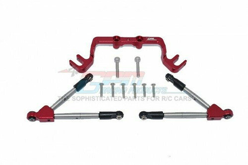 For Traxxas HOSS Metal Upgrade FRONT TIE RODS W/ STABILZER HS049F - RED -