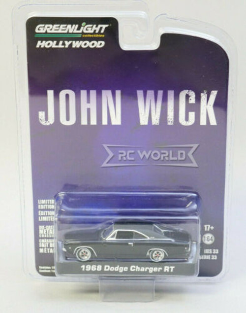 Green Light Hollywood 1/64 Die Cast 1968 DODGE CHARGER RT John Wick Car