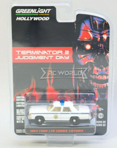 Green Light Hollywood 1/64 Die Cast 1983 FORD CROWN VIC Police Car TERMINATOR