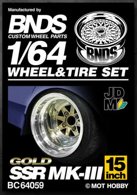 1/64 Metal WHEELS RIMS TIRES SET For Diecast Models -SSR MKIII 